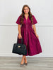 Plum Front Zip Midi Dress  (Reg & Plus)