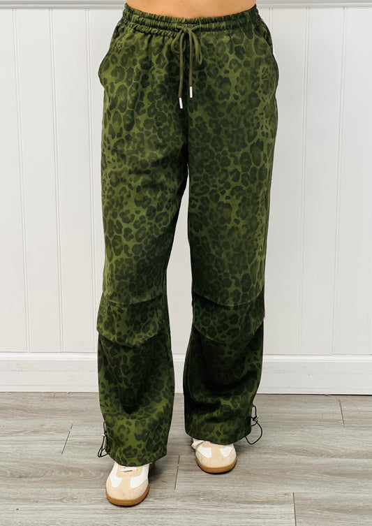 Olive Color Me Leopard Jogger Pants Remix (Reg & Plus)