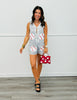 Queen Of Sparkles White & Black Striped Rick Rack Baseball Tank (Reg. and Plus)