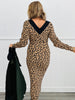 Leopard Print V-Neckline Sweater Dress (Reg.)