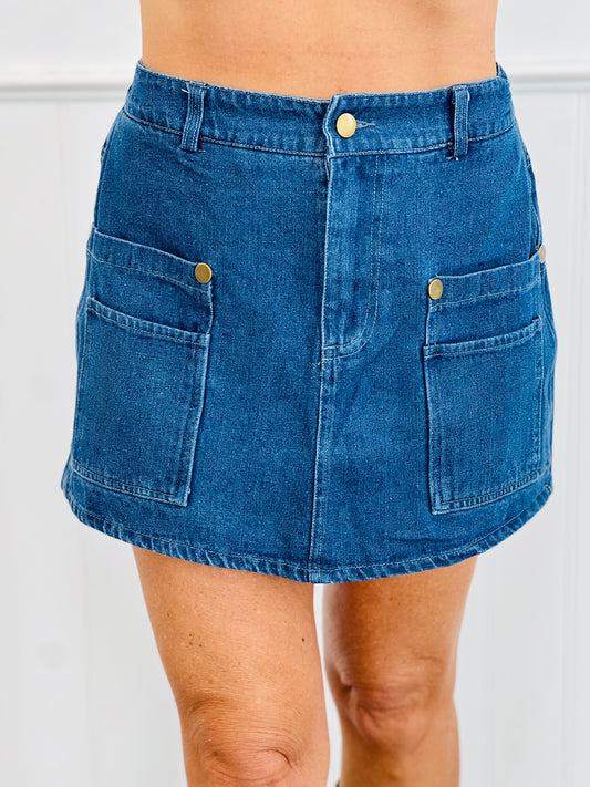 Denim Utility Mini Skort (Reg. and Plus)