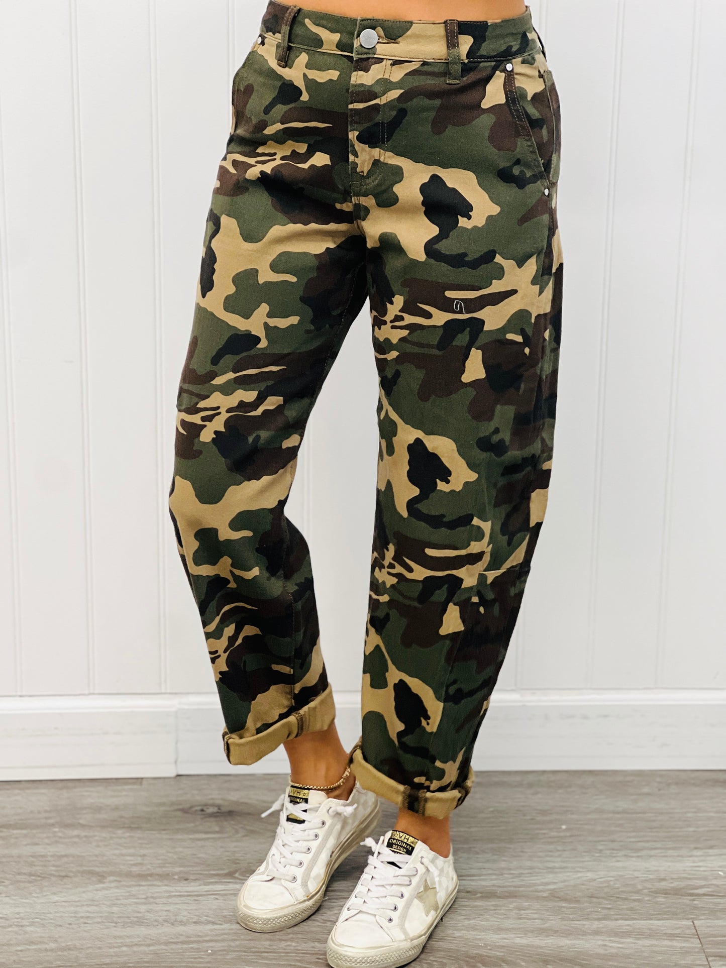 Risen Camo Into The Wild Roll Up Barrel Jeans (Reg & Plus)