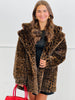 Dark Brown Leopard Faux Fur Hooded Coat (Reg & Plus)