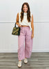 Mauve Acid Washed Denim Barrel Pants (Reg & Plus)