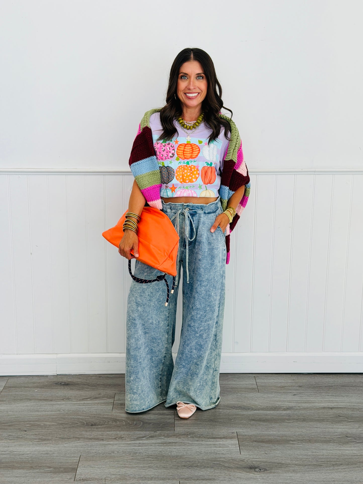 POL Denim Waist Tunnel Wide Leg Pants (Reg.)