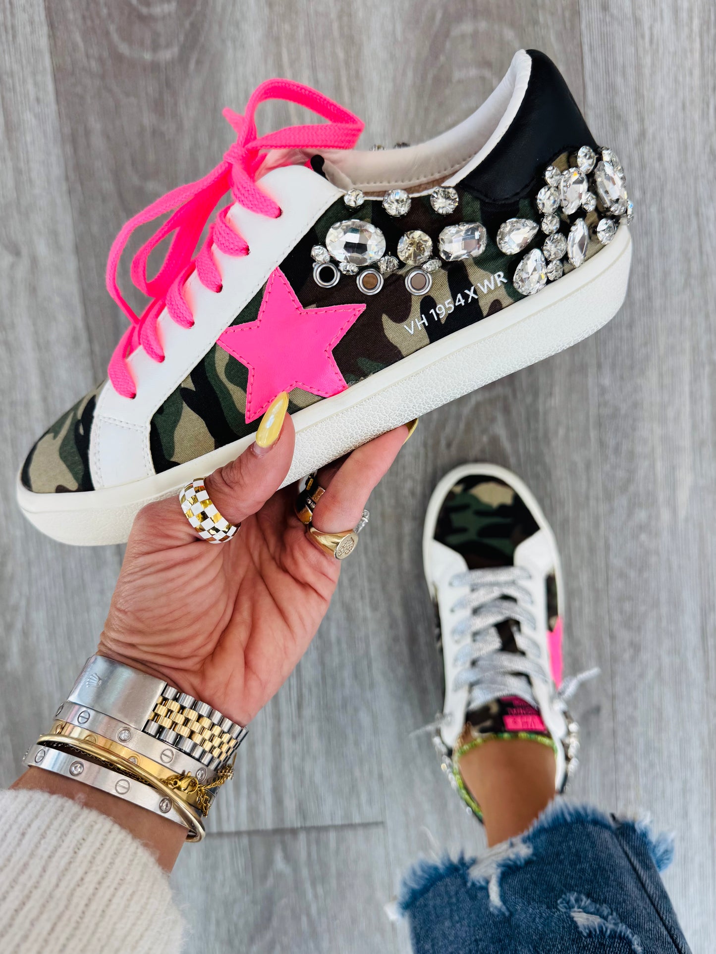 VH x WR Camo Couture Crystal Sneakers