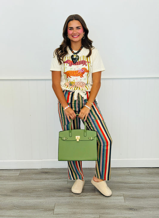 Multi Stripes String Barrel Pants (Reg.)