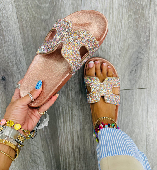 Rose Gold Dazzle Statement Slide
