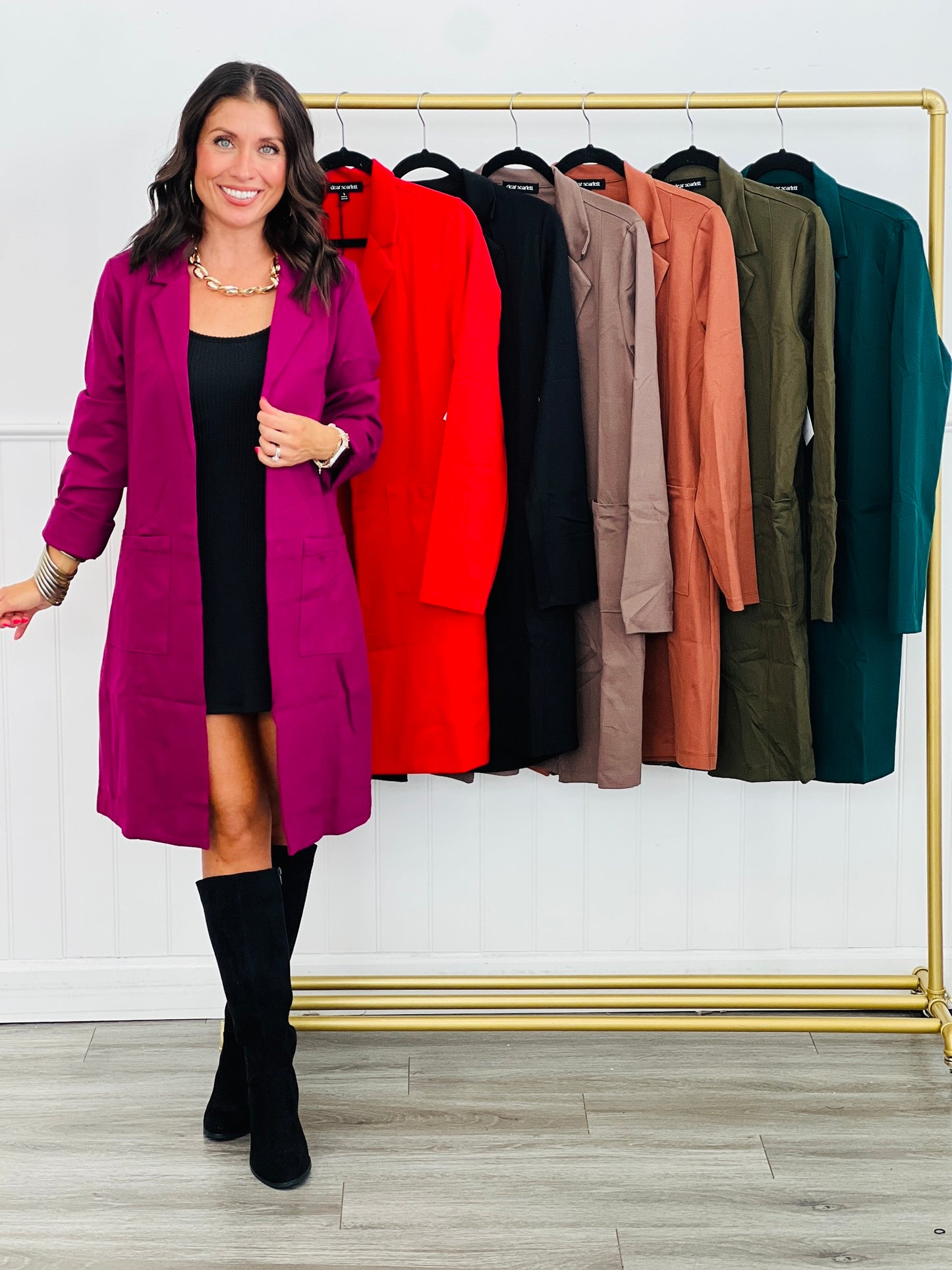 Dear Scarlett The Brandi Longline Blazer (Reg. and Plus) - 7 Colors