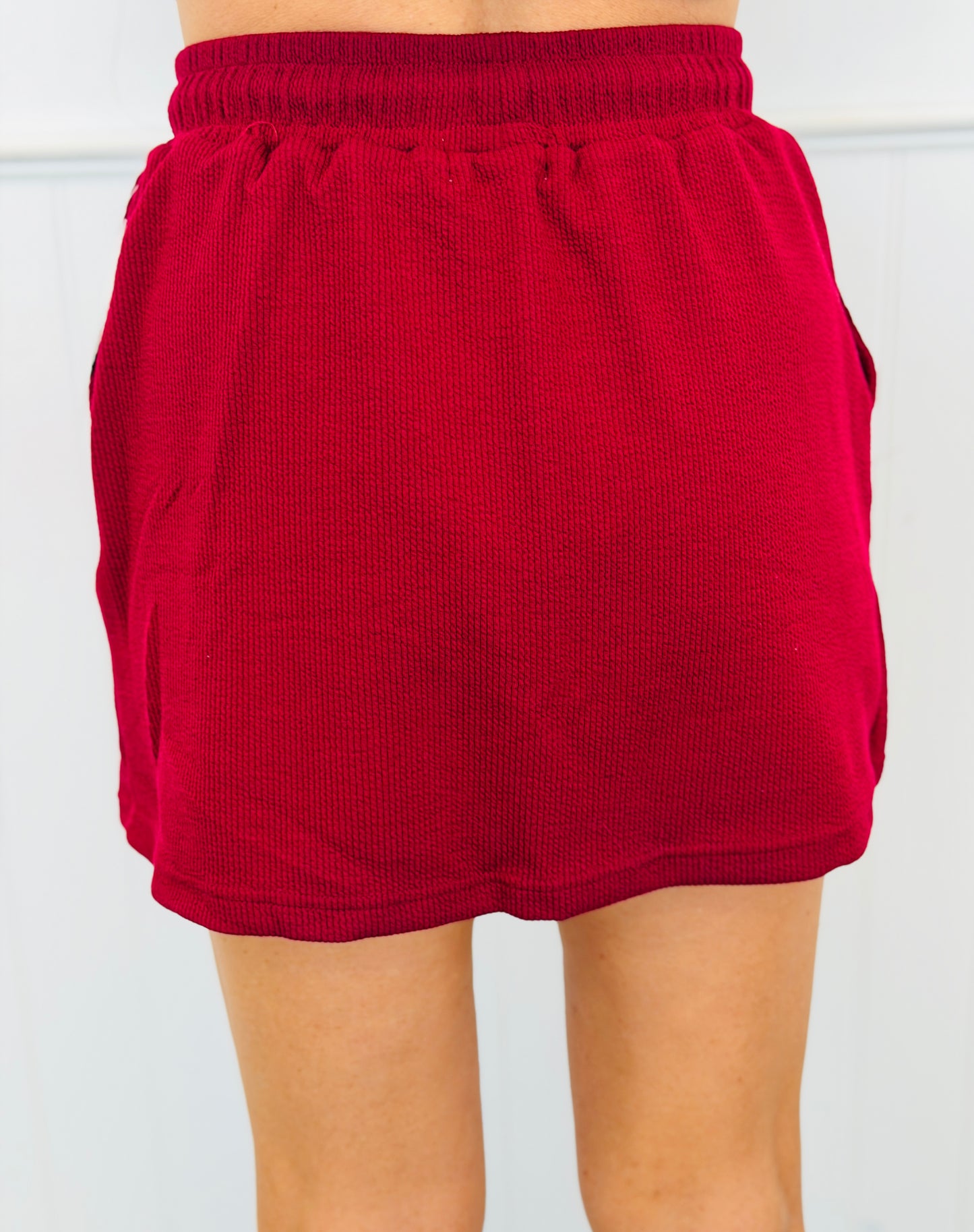 Burgundy Well Loved Ribbed Skort (Reg. & Plus)