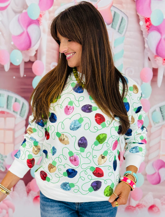 Christmas Lights Sequin Sweatshirt (Reg. and Plus)