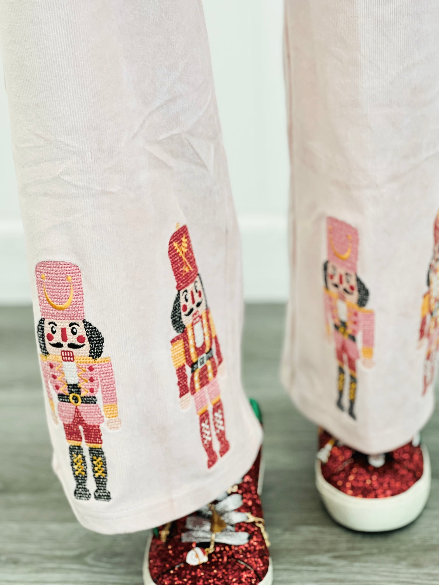 Pink Nutcracker Embroidered Corduroy Top & Pant Set (Reg.)