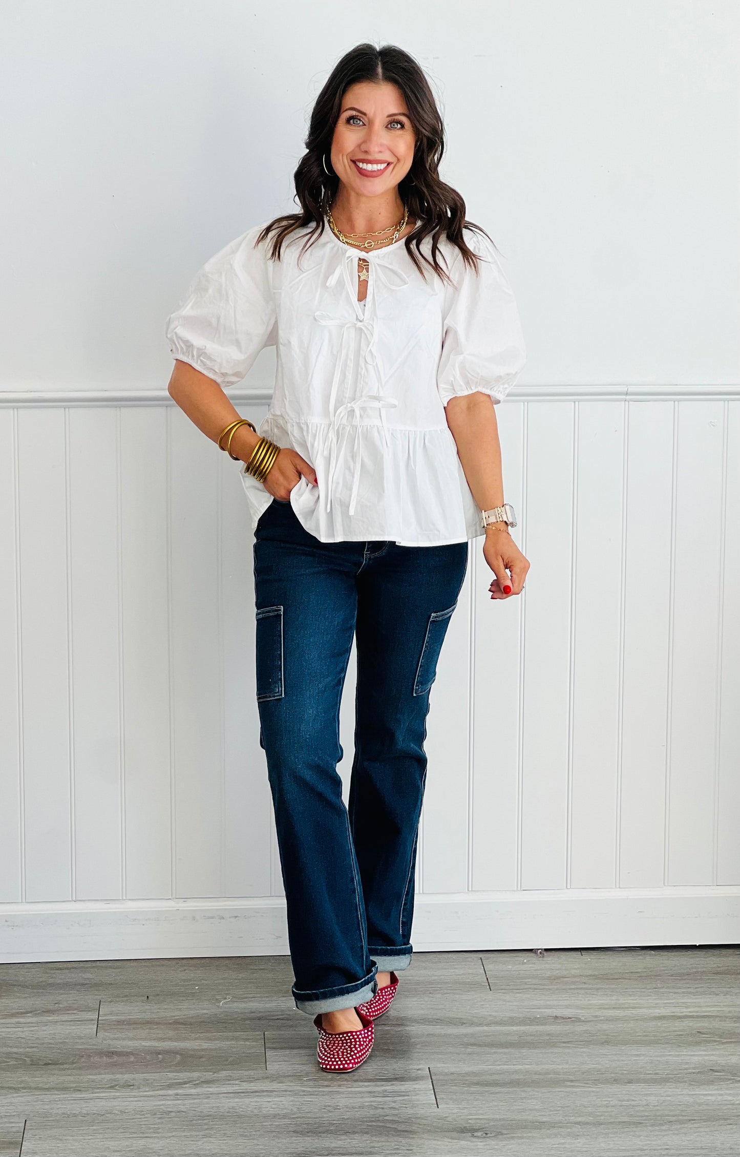 Judy Blue High Waist Cute Cargo Jeans (Reg. and Plus)