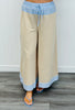Ivory Contrast Trim Pant Set (Reg & Plus)