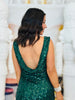 Hunter Green Sequin Sleeveless Mini Dress (Reg.)
