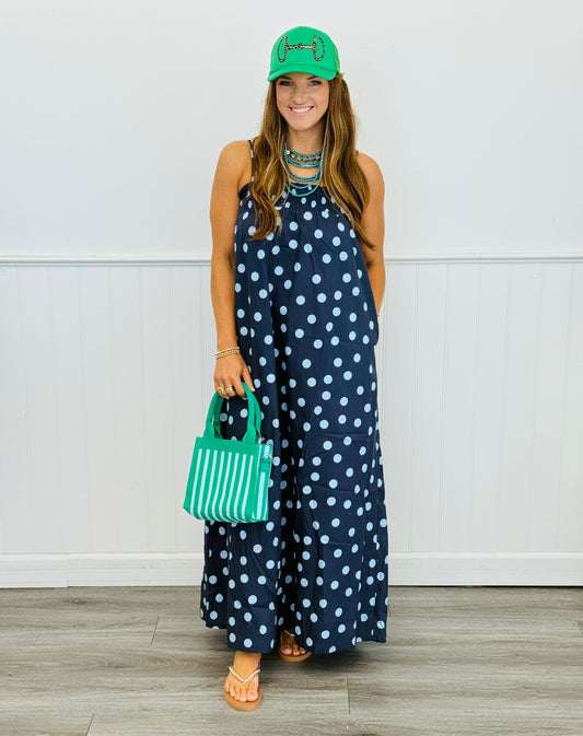 Midnight Polka Dot Maxi Dress (Reg.)