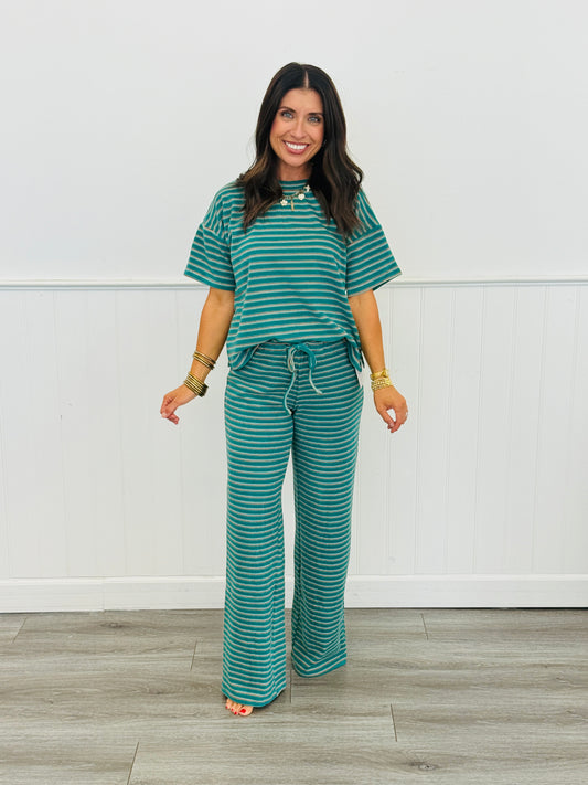 Teal Multi Fleece Pants (Reg.)