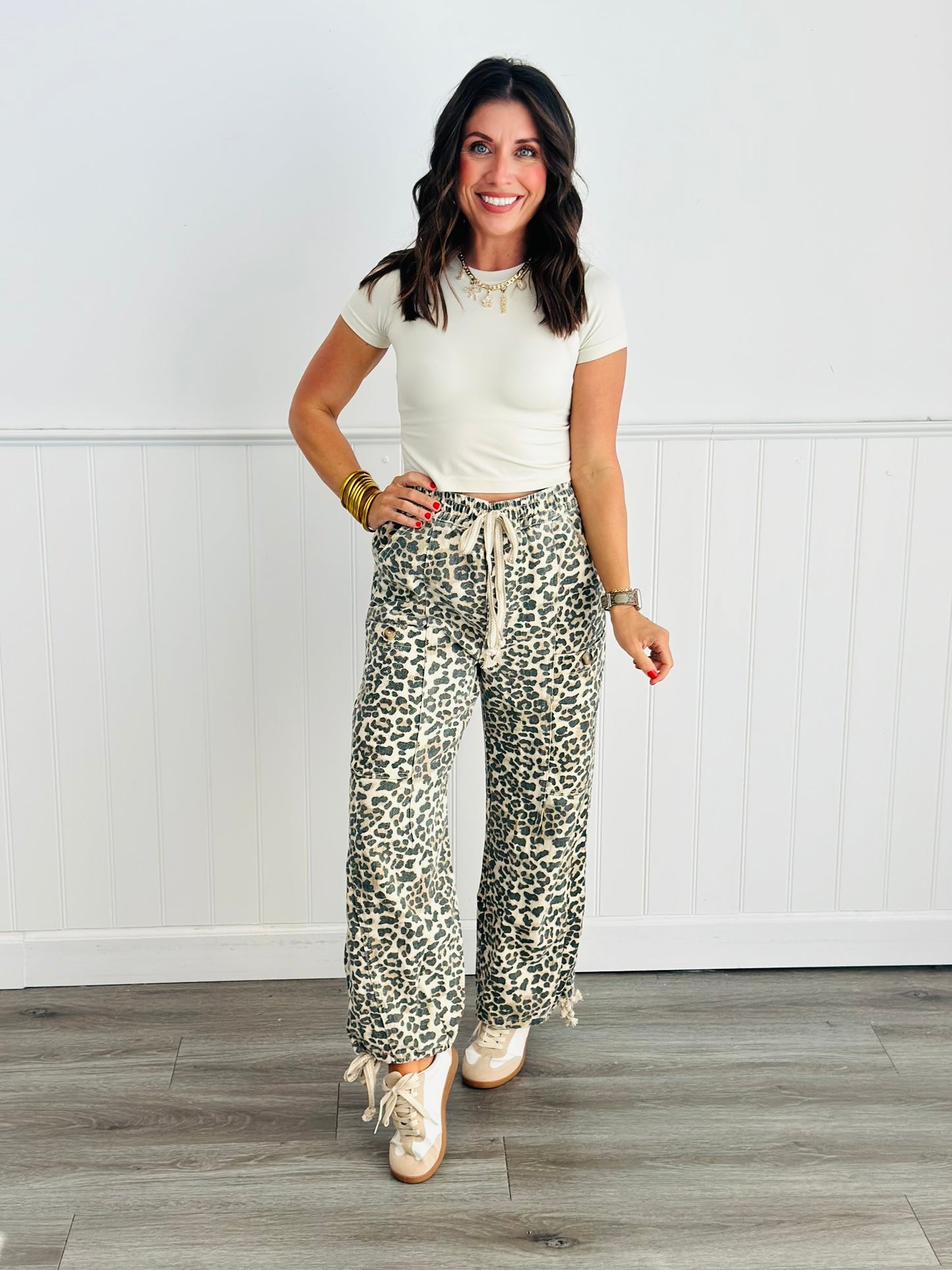 Leopard Pull On Jogger Pants (Reg)