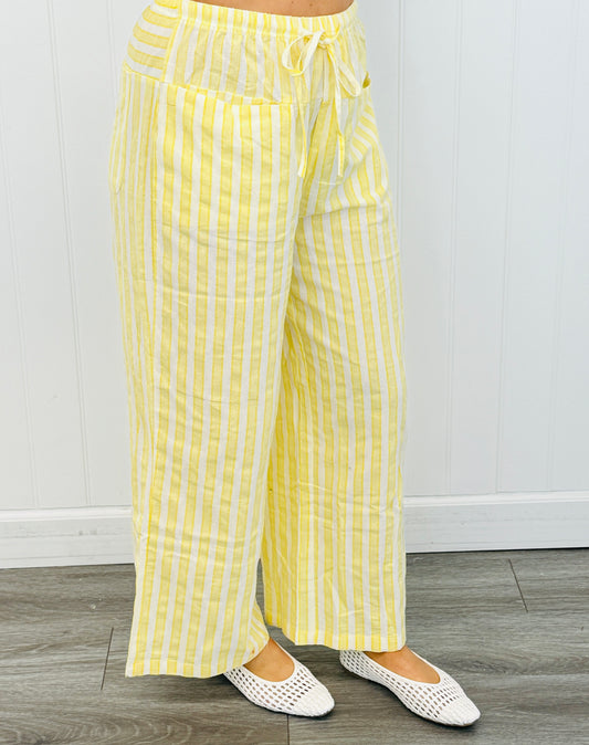 Banana Striped Wide Leg Pants (Reg & Plus)