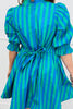 Green Striped Tie Back Mini Dress (Reg & Plus)