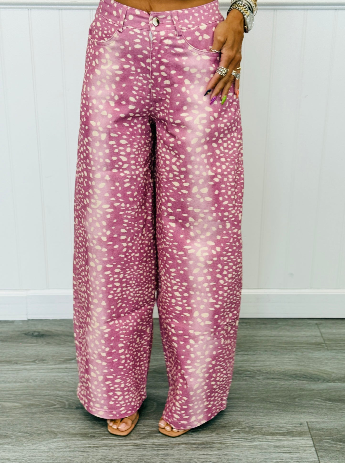 Pink Deer Wide Leg Barrel Pants (Reg.)