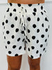 White/Black Polka Dot Shirt & Shorts Set (Reg & Plus)
