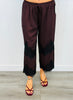 Eggplant Tessa Satin Lace Drawstring Pants (Reg.)