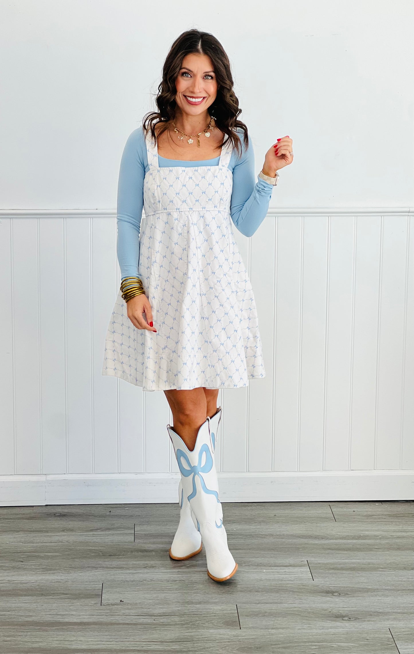 Bow Print Beauty Mini Sun Dress (Reg)