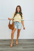 Lemon Drop Open Knit Short Sleeve Top (Reg. and Plus)
