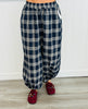 Navy Plaid Baggy Balloon Jogger Pants (Reg.)