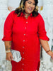 Red Sparkle Midi Shirt Dress (Reg & Plus)