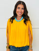 Grecian Drape Bubble Blouse (Reg.) - 7 Colors