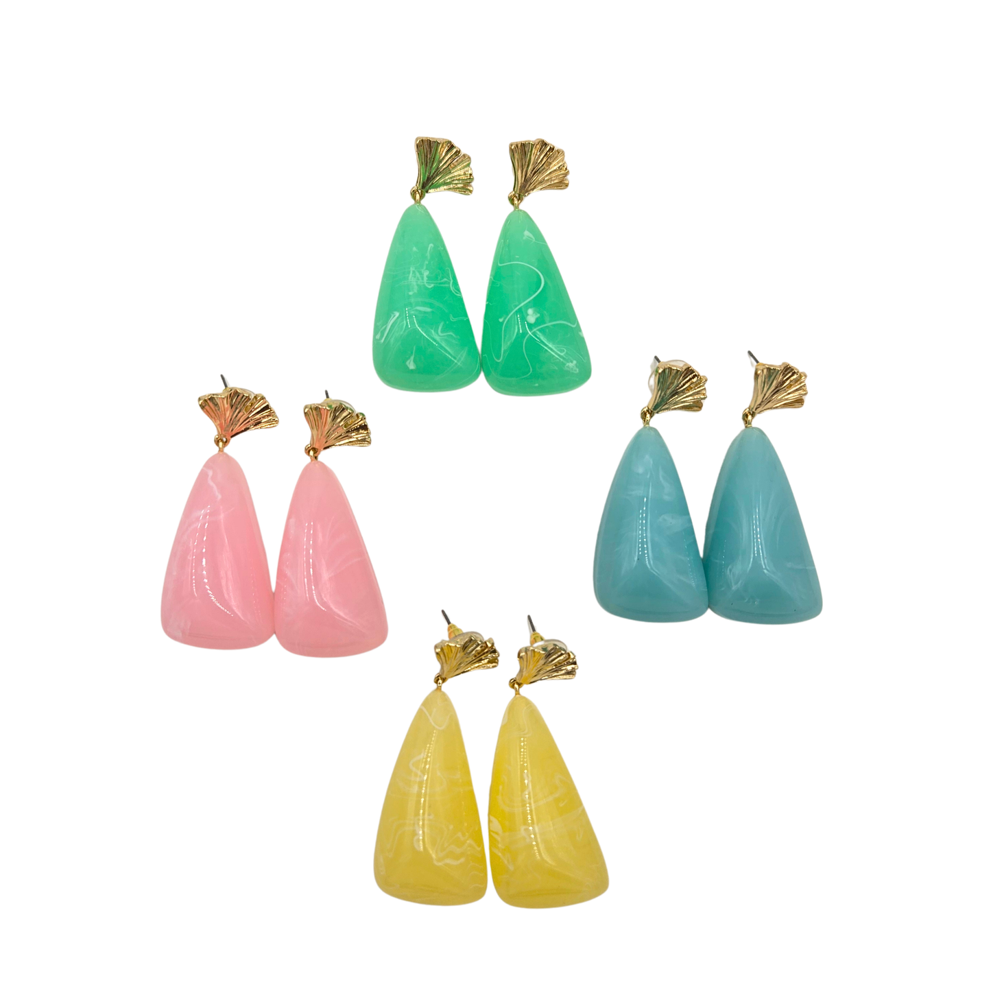 Pastel Marble Triangle Earrings (4 colors)