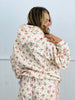Cream Floral Heavy Fleece Hoodie Sweatshirt (Reg.)