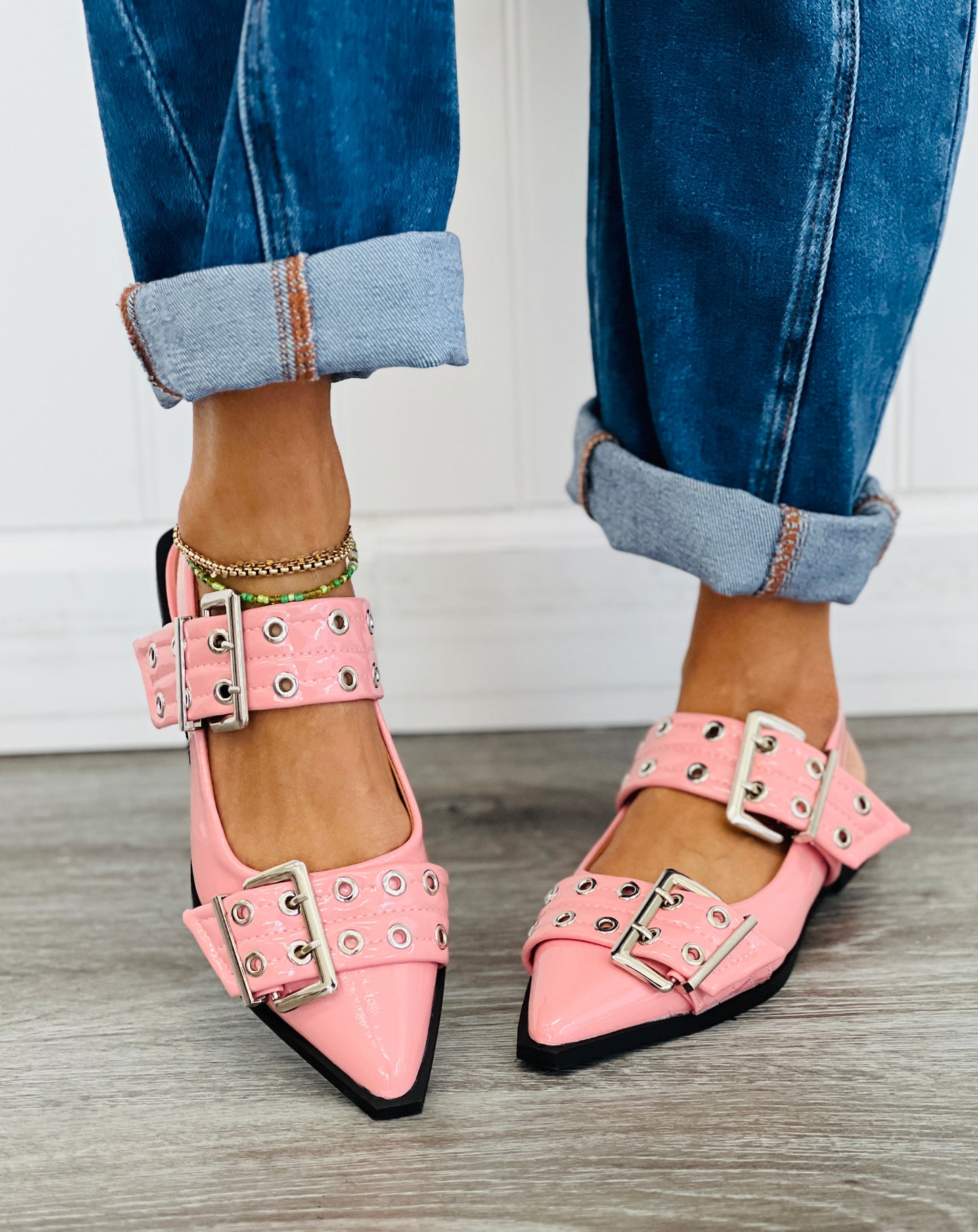 Pink Buckle It Up Slingback Flats