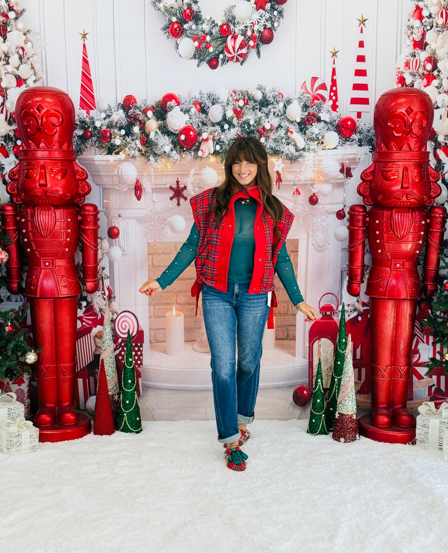 Red Plaid Quilted Vest (Reg.)