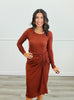 Rustic Revelation Side Ruched Midi Dress (Reg.)