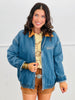 Denim Contrast Corduroy Collar Zip Up Jacket (Reg.)