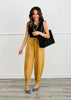 Camel Cotton Cropped Barrel Pants (Reg & Plus)