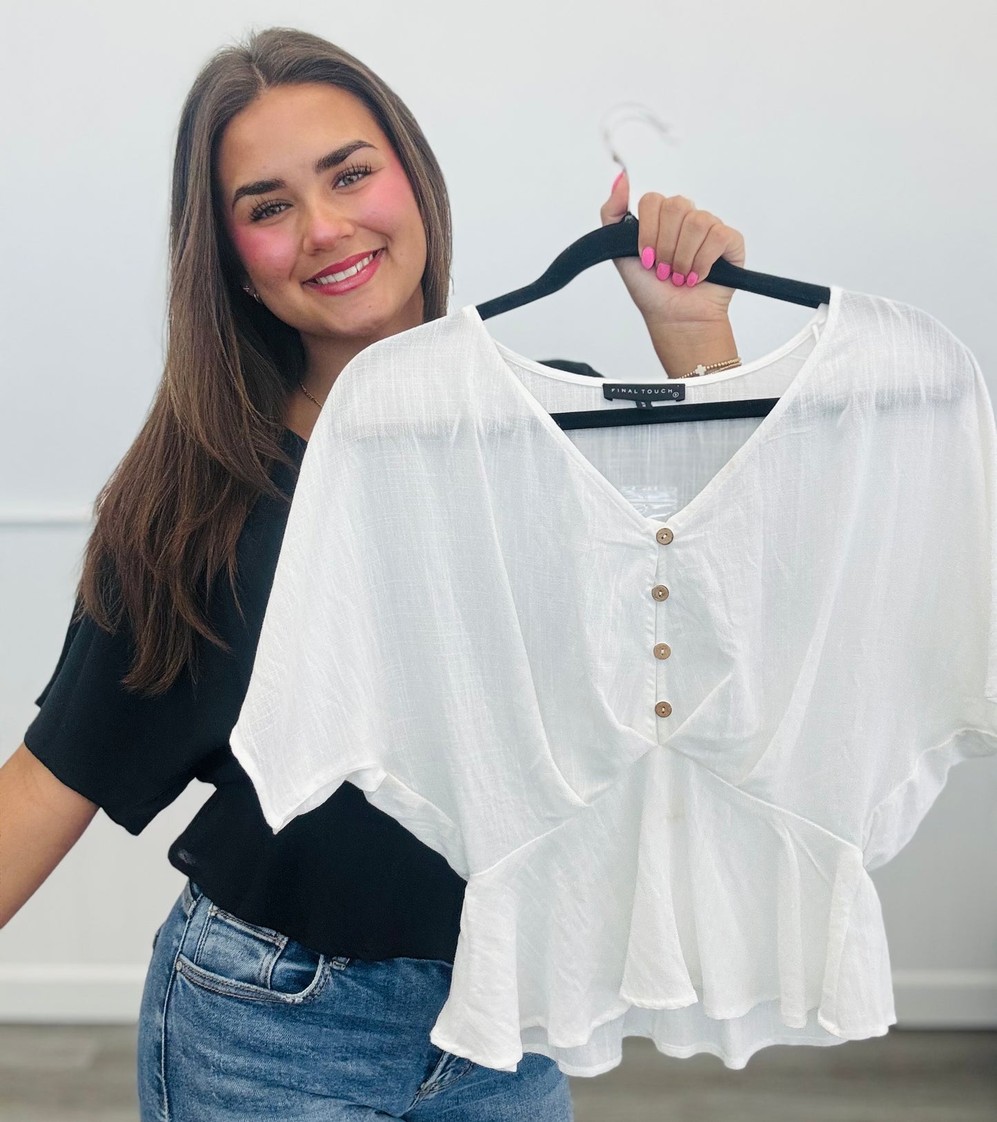 Kimono Peplum Top (Reg.) - 2 Colors