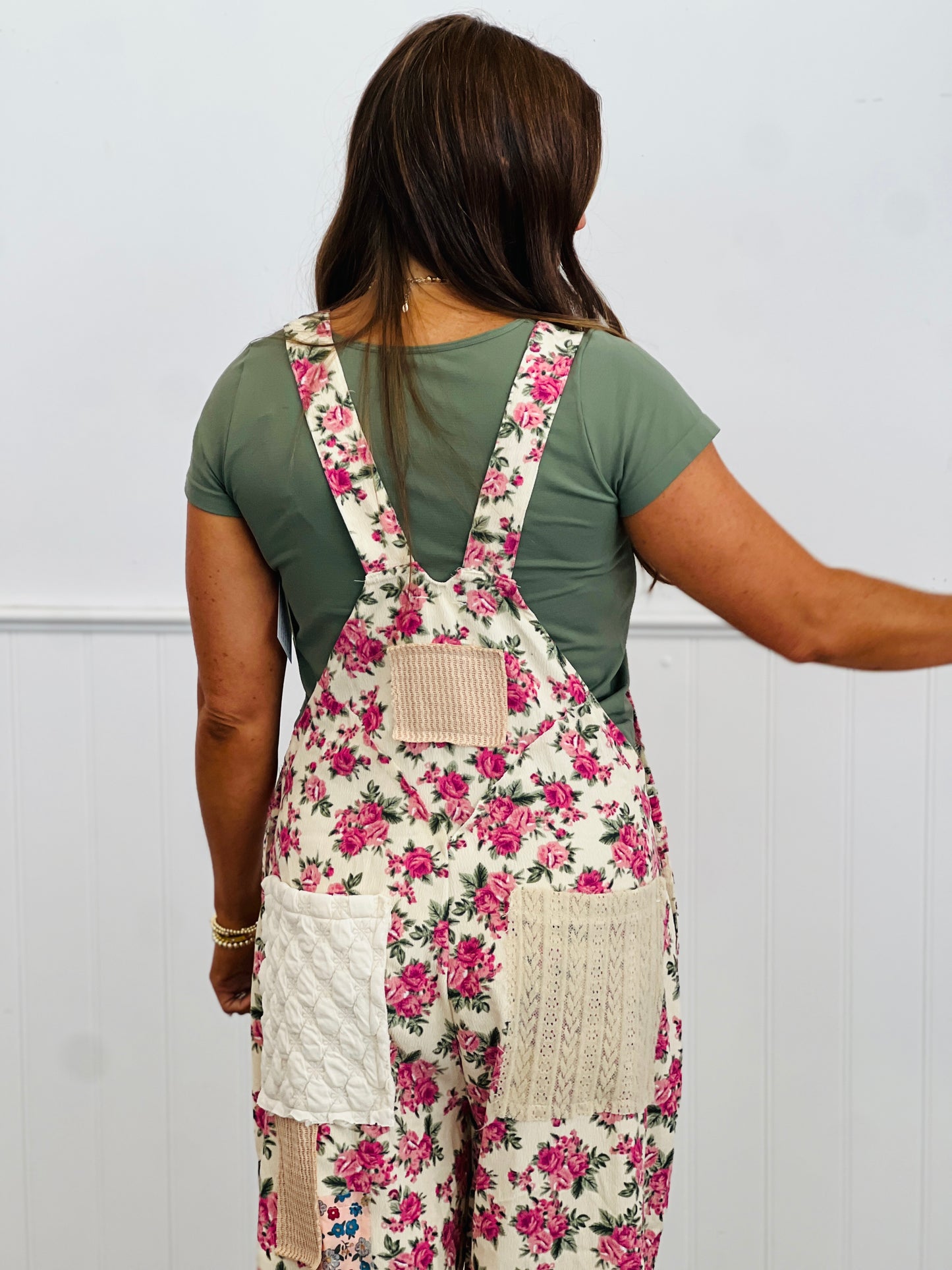 POL Cream Multi Floral Print Overalls (Reg.)