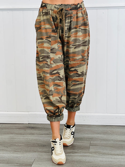 Camo Print Cargo Pocket Joggers (Reg.)