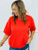 Rolled Edge Short Sleeve Top (Reg. and Plus) - 2 Colors
