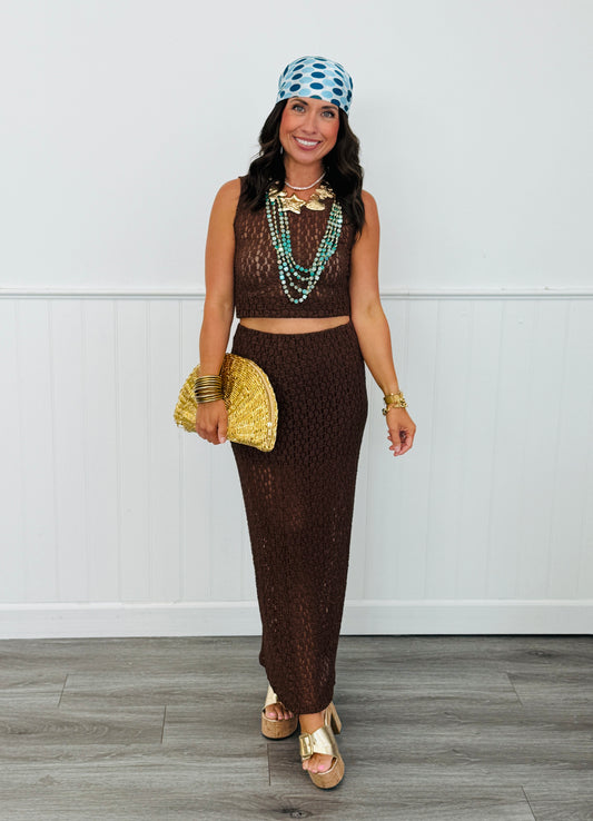 Chocolate Lace Tank & Maxi Skirt Set (Reg.)