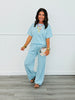 Blue Striped Short Sleeve Top (Reg.)