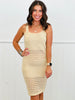 Taupe Crochet Sleeveless Mini Dress (Reg.)