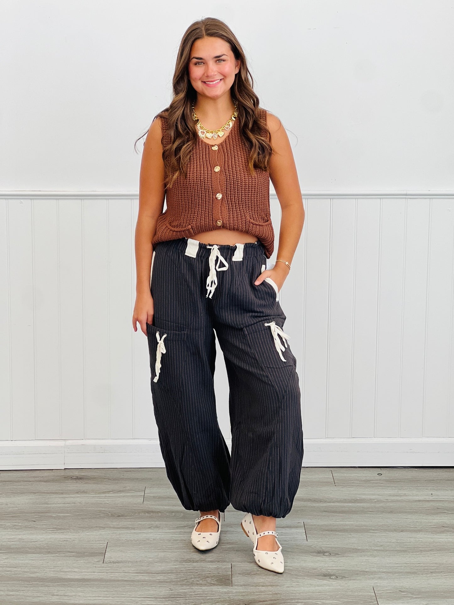 Midnight Striped Barrel Joggers (Reg.)