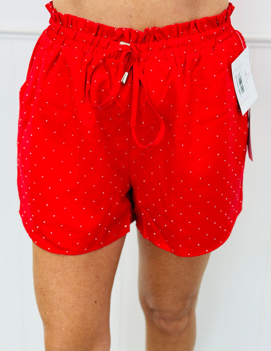 Red Rhinestone Pocket Shorts (Reg. and Plus)