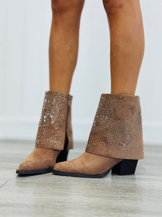 Taupe Studded Sweetheart Boot