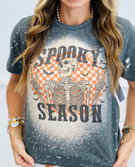 Spooky Season Checkered Graphic Tee (Reg. and Plus)